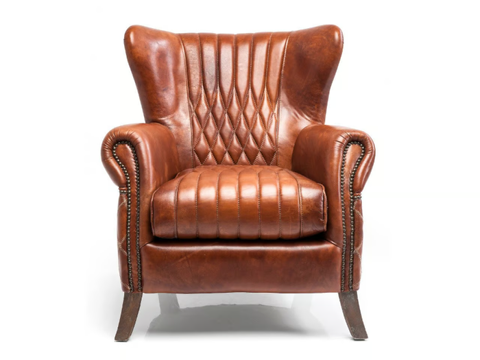 COUNTRY SIDE - Classic style leather armchair with armrests _ KARE Design